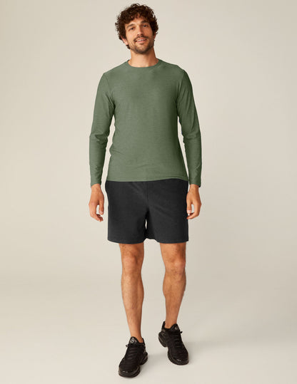 Men's Always Beyond Featherweight Long Sleeve Crew 2.0 Heather Green Performance Shirt