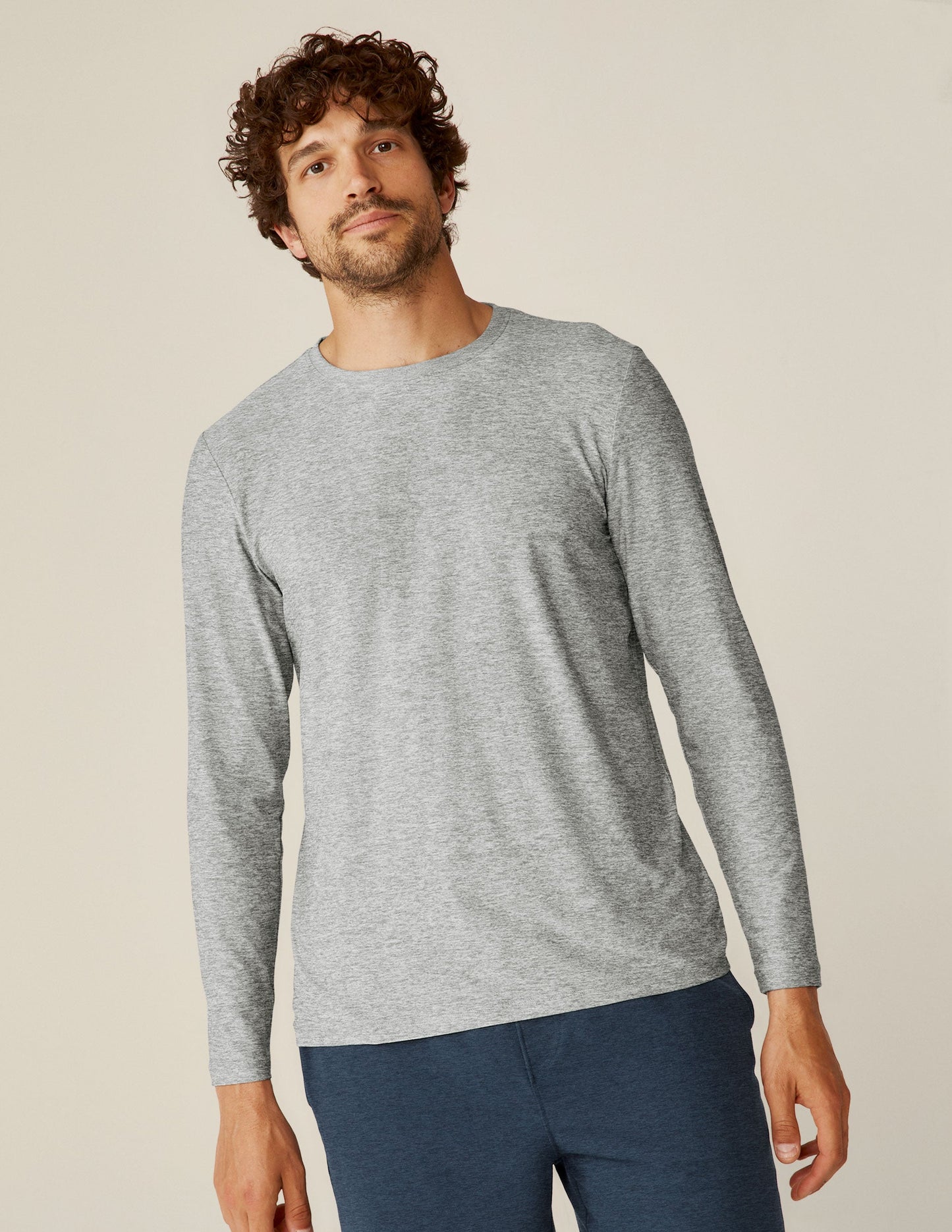 Men's Featherweight Spacedye Long Sleeve Crew Tee: Soft, Stylish & Versatile