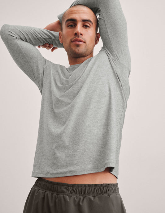 Men's Featherweight Spacedye Long Sleeve Crew Tee: Soft, Stylish & Versatile