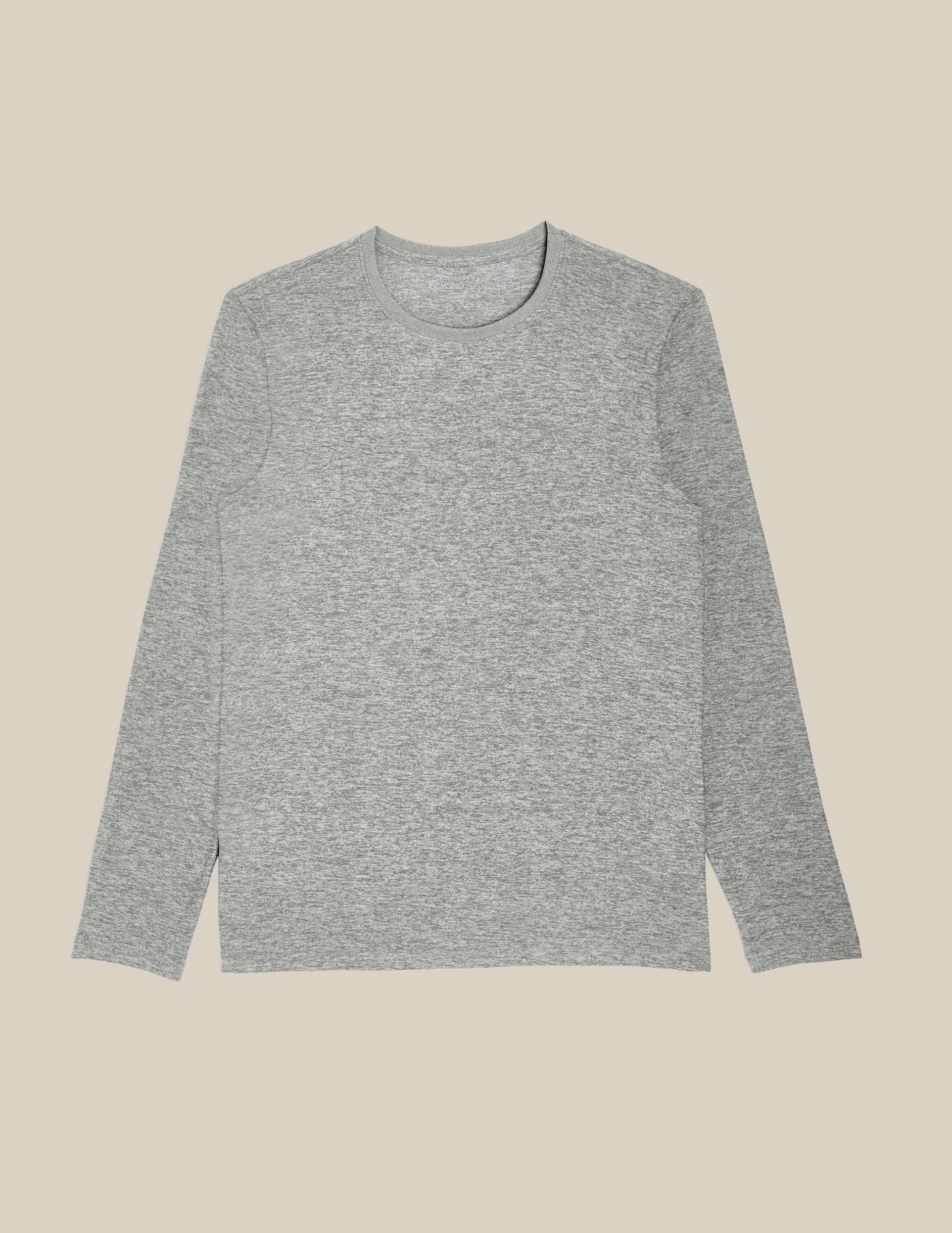 Men's Featherweight Spacedye Long Sleeve Crew Tee: Soft, Stylish & Versatile