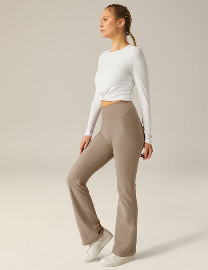 Ultra-Soft Featherweight Cropped Long Sleeve Pullover with Crossover Detail