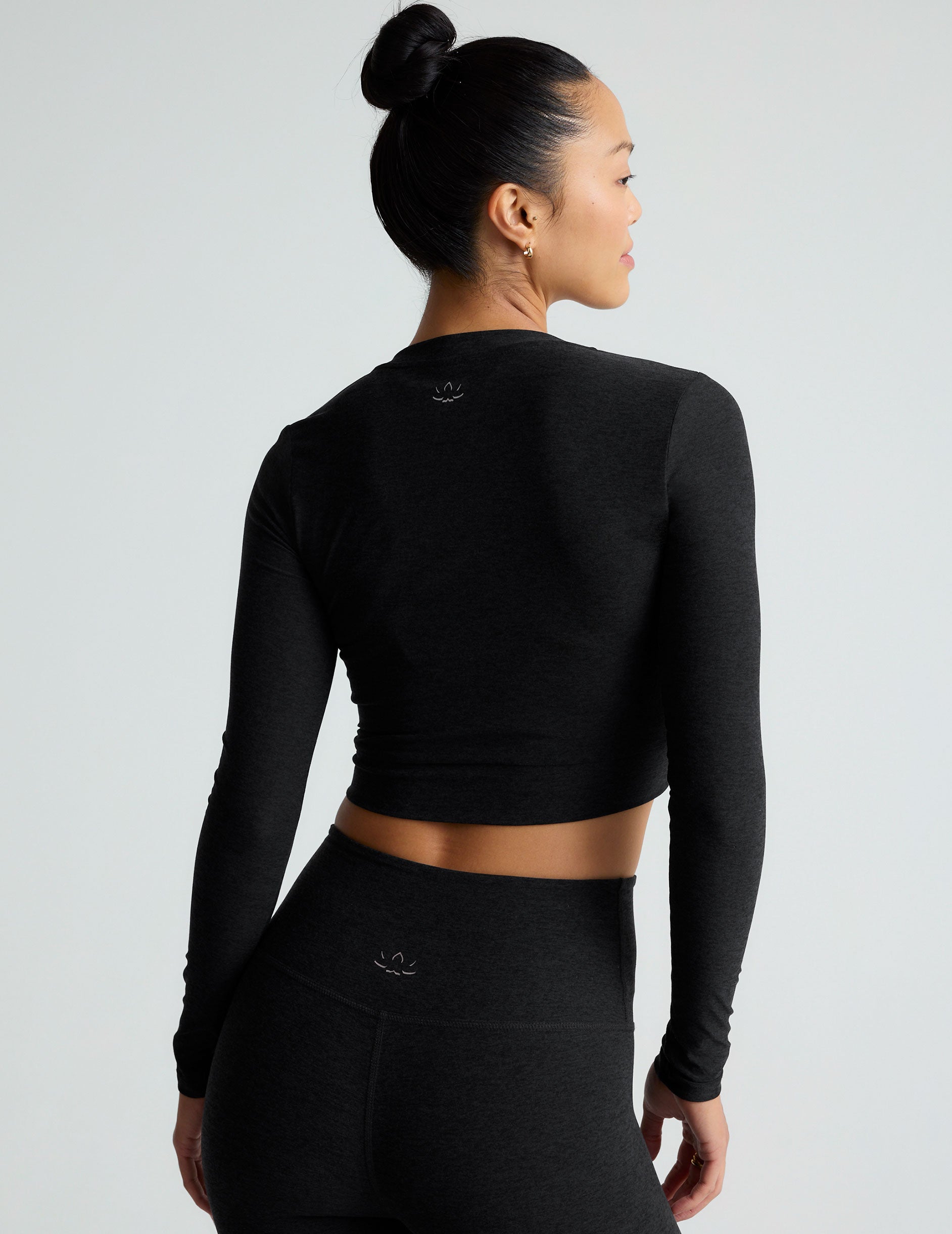 Beyond Yoga Featherweight Cropped Long Sleeve Top with Flattering Crossover