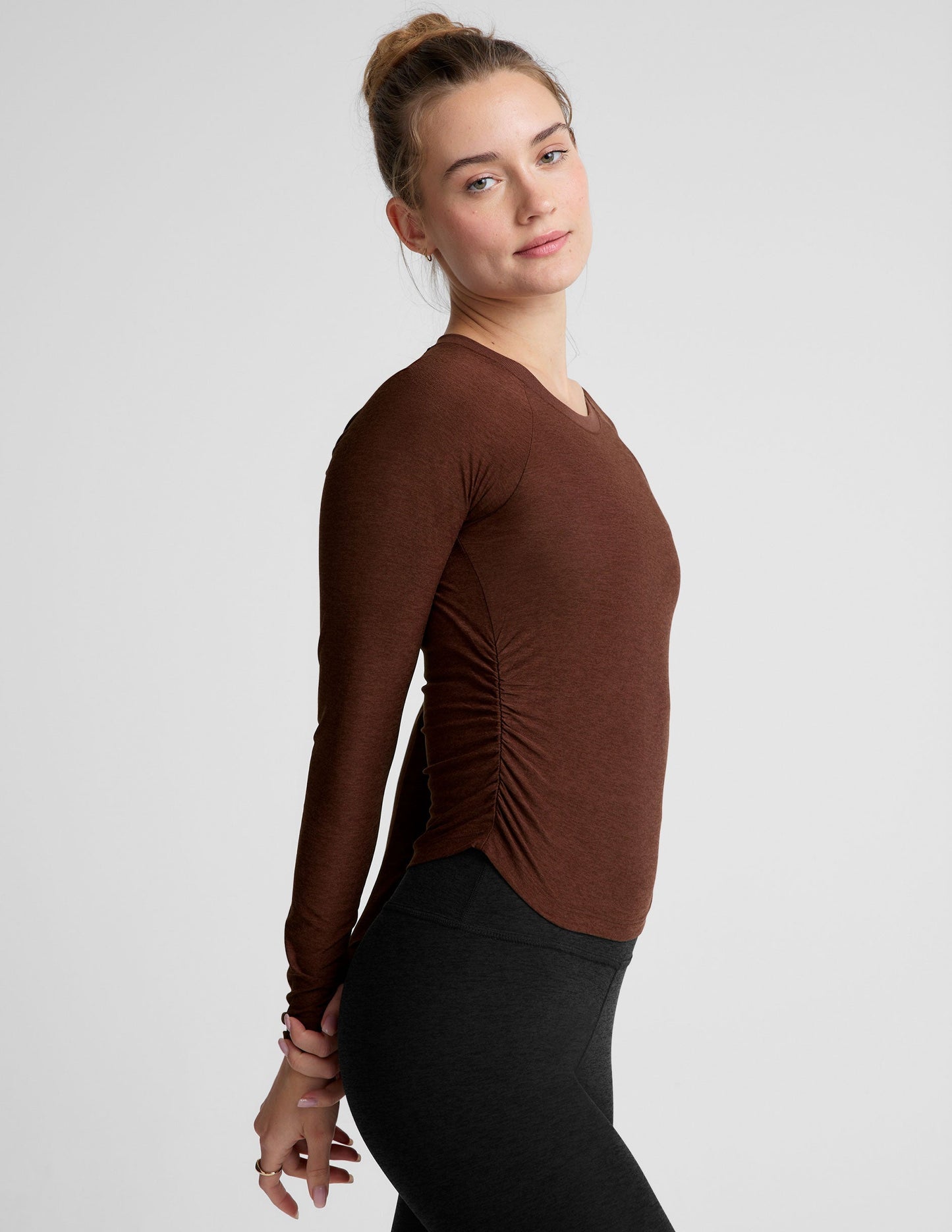 Ultra-Soft Featherlight Long Sleeve Top: Form-Fitting Comfort for Women