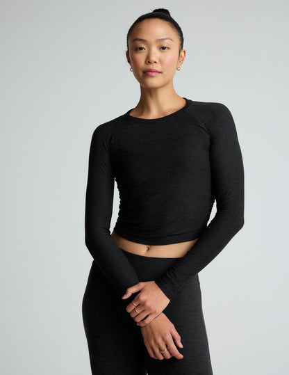 Featherweight Your Fit Shirred Long Sleeve Top: Soft, Stretchy, Flattering Comfort