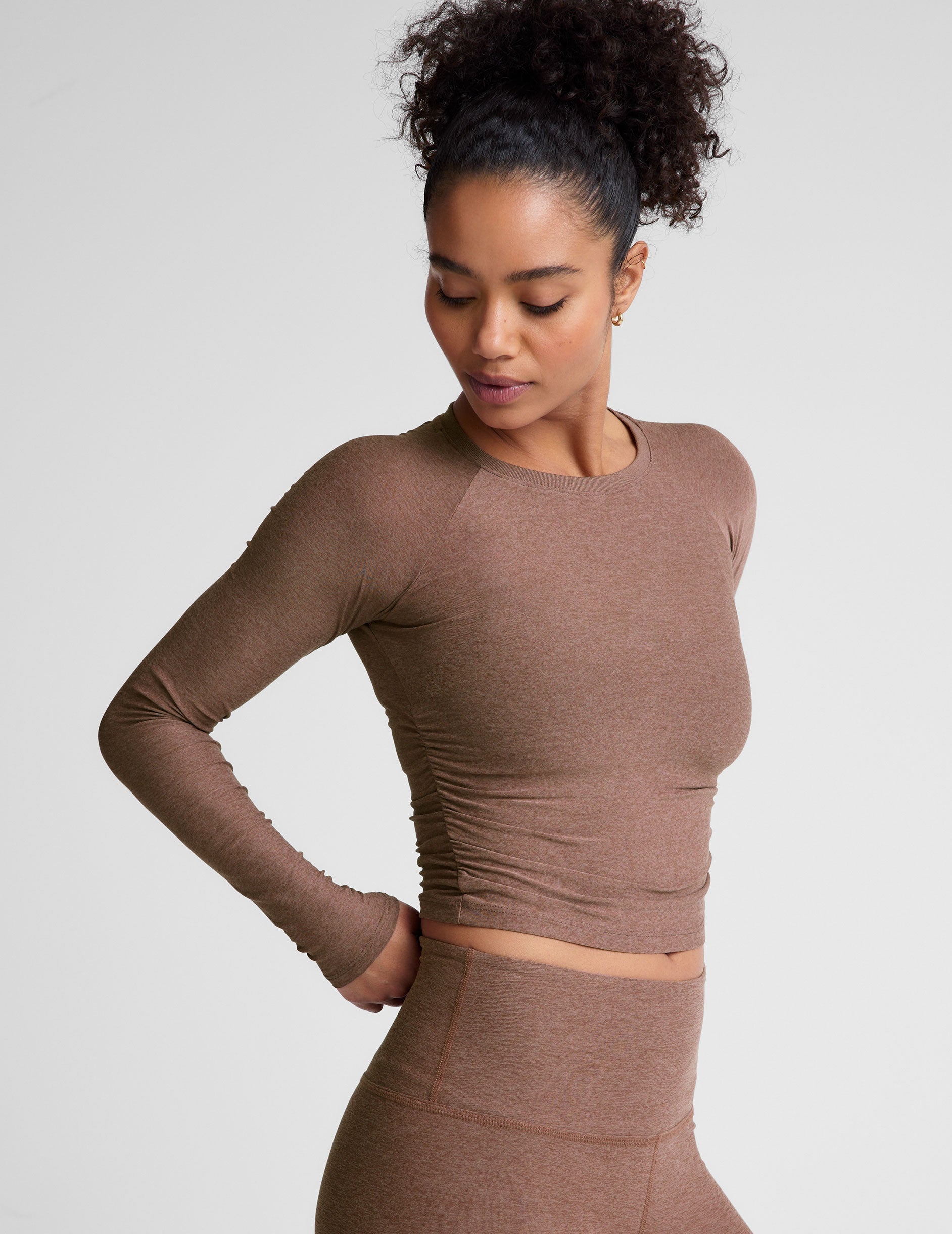 Featherweight Your Fit Shirred Long Sleeve Top: Ultra-Soft, Flattering, Everyday Comfort