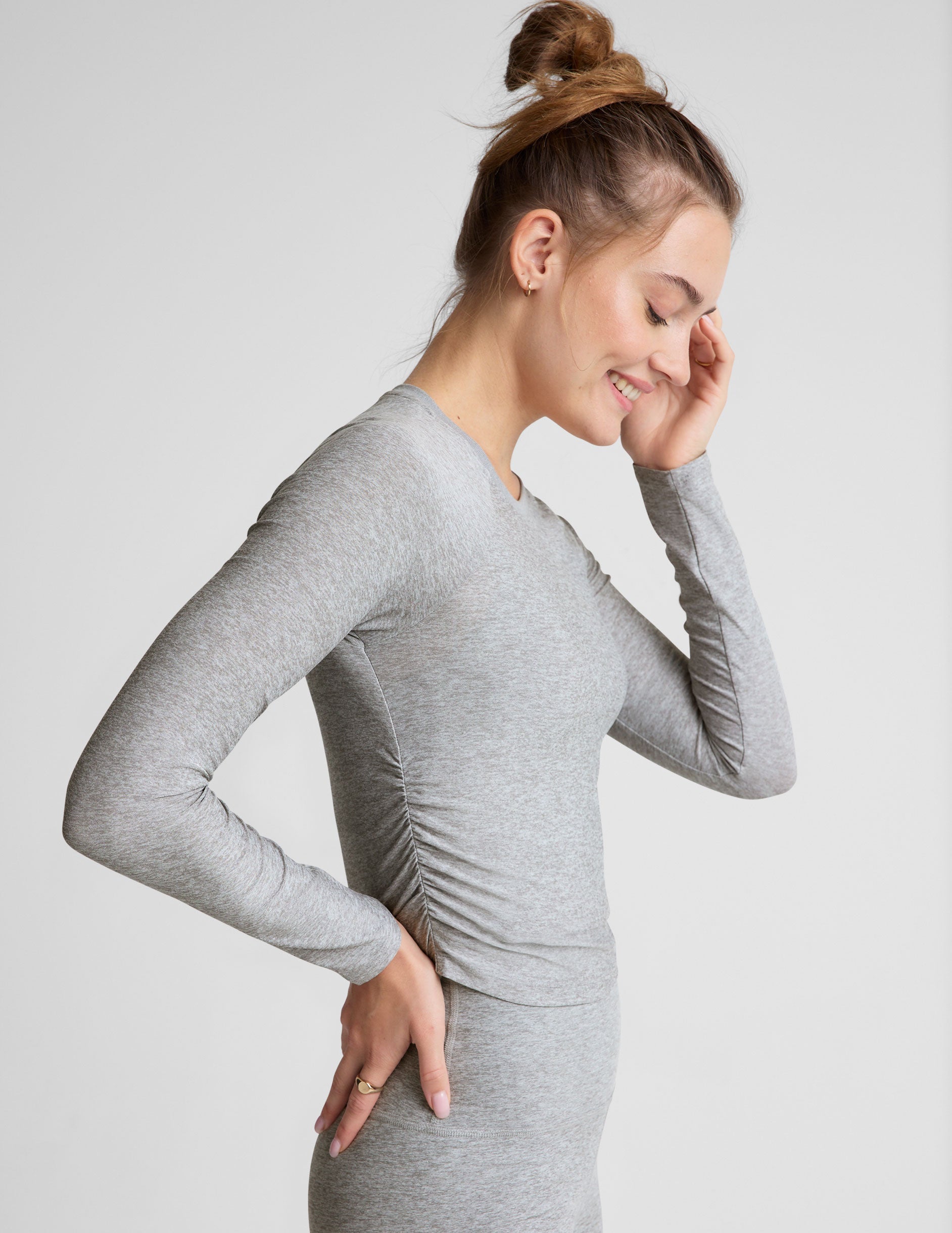 Featherweight Your Fit Shirred Long Sleeve Top - Lightweight, Soft, Adaptive Fit