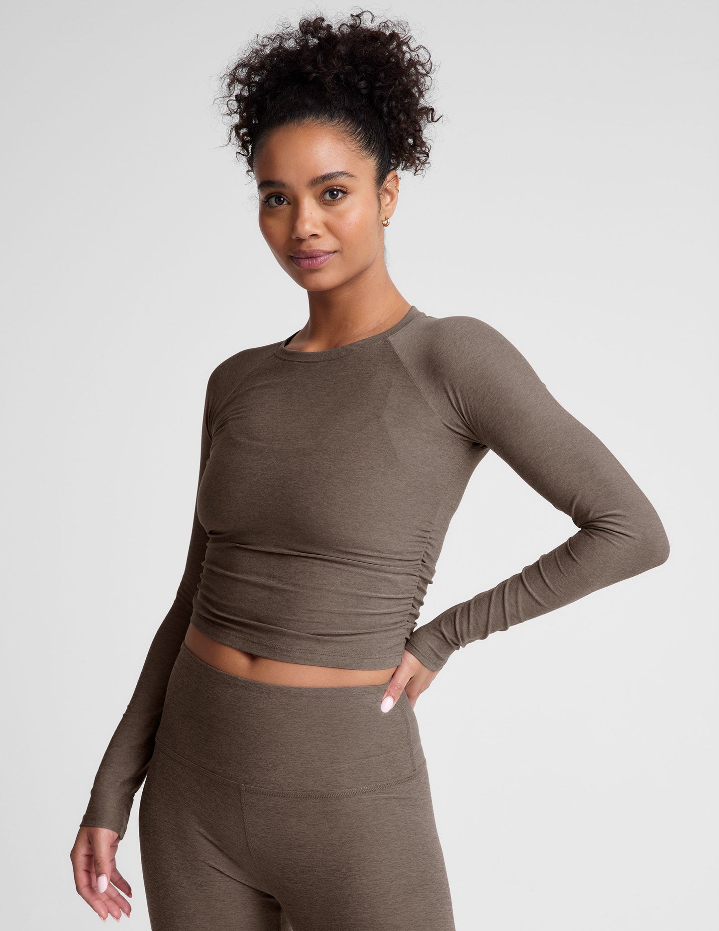 Featherweight Your Fit Shirred Long Sleeve Top: Ultra-Soft, Adaptive, Comfortable, Versatile Style