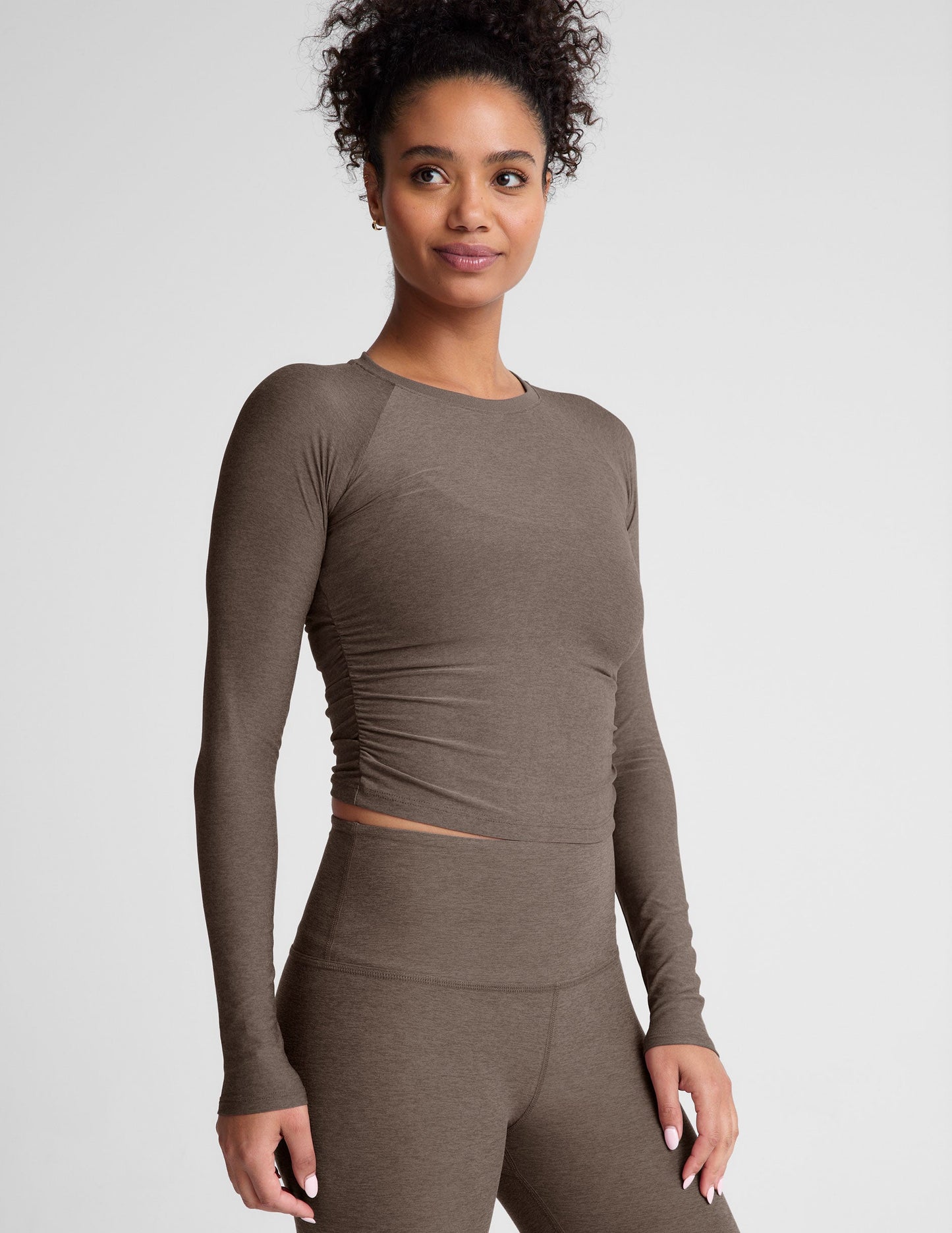 Featherweight Your Fit Shirred Long Sleeve Top: Ultra-Soft, Adaptive, Comfortable, Versatile Style