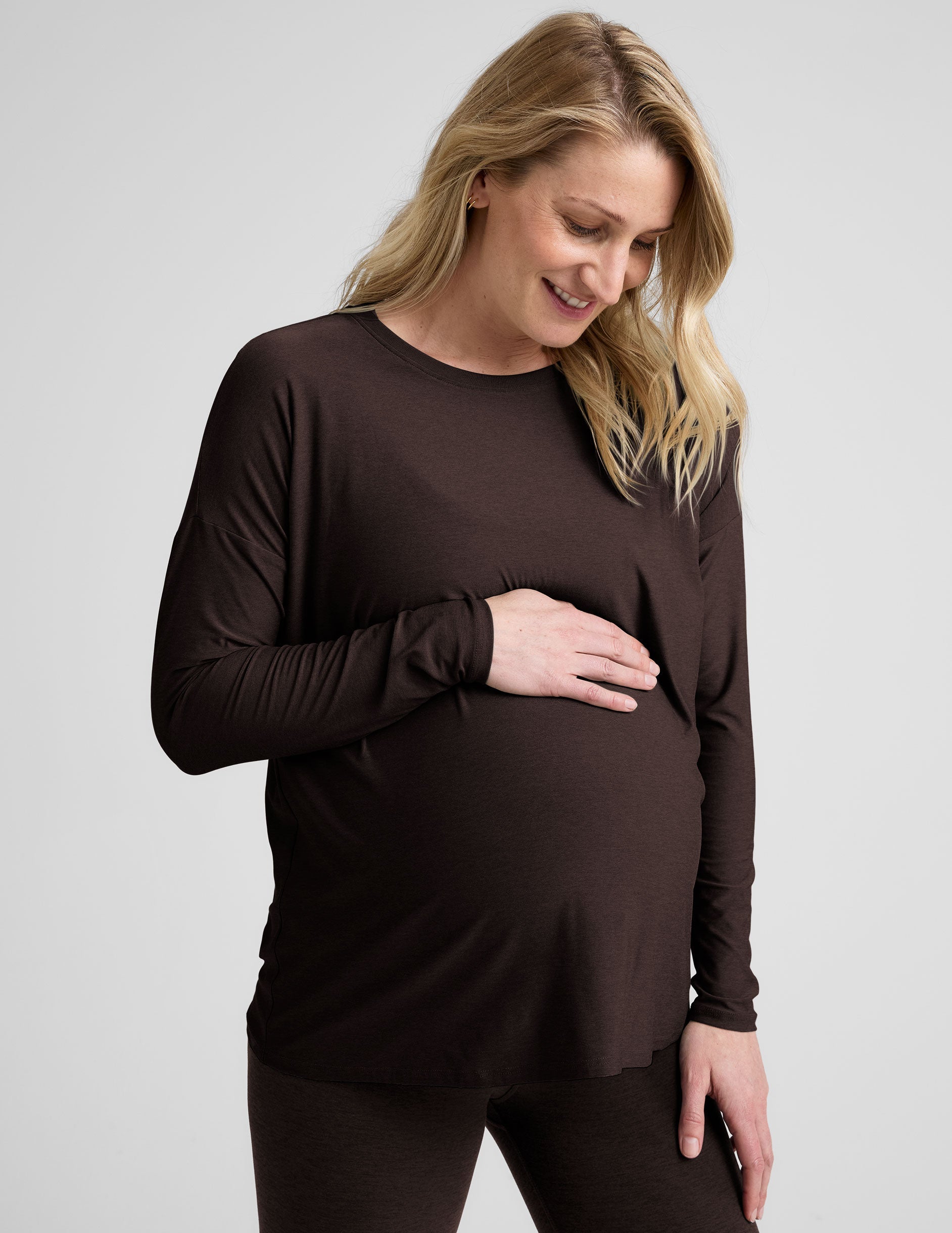 Featherweight Soft Maternity Long Sleeve Top for Pregnancy & Beyond Comfort