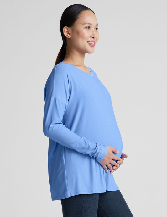 Featherweight Soft Maternity Long Sleeve Top for Pregnancy & Postpartum Comfort