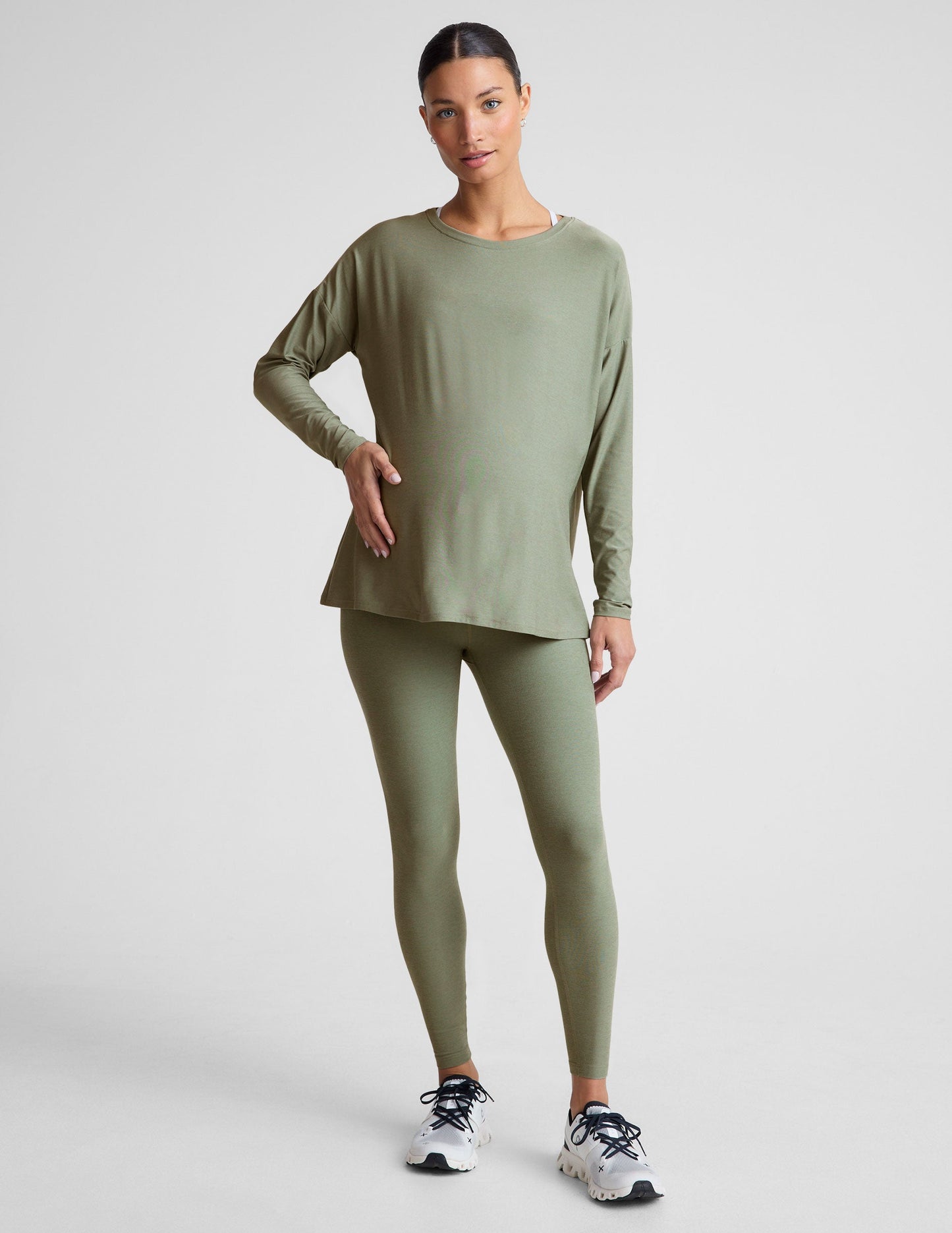 Beyond Yoga Featherweight Soft Long Sleeve Maternity Top for Pregnancy Comfort