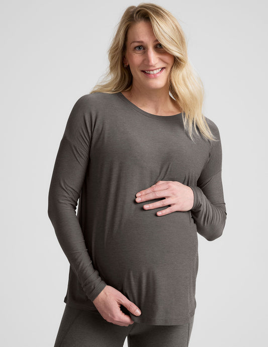 Ultra-Soft Featherweight Maternity Long Sleeve Top for Pregnancy & Postpartum Comfort