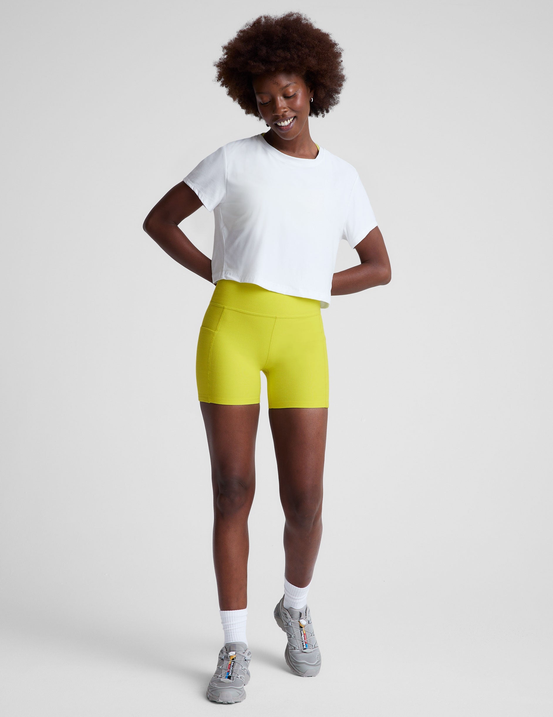 Women's Featherweight Supreme Cloud White Cropped Tee Loose Fit Scoop Neck