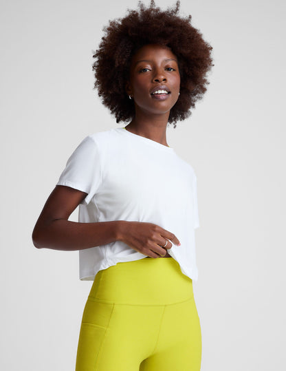 Women's Featherweight Supreme Cloud White Cropped Tee Loose Fit Scoop Neck