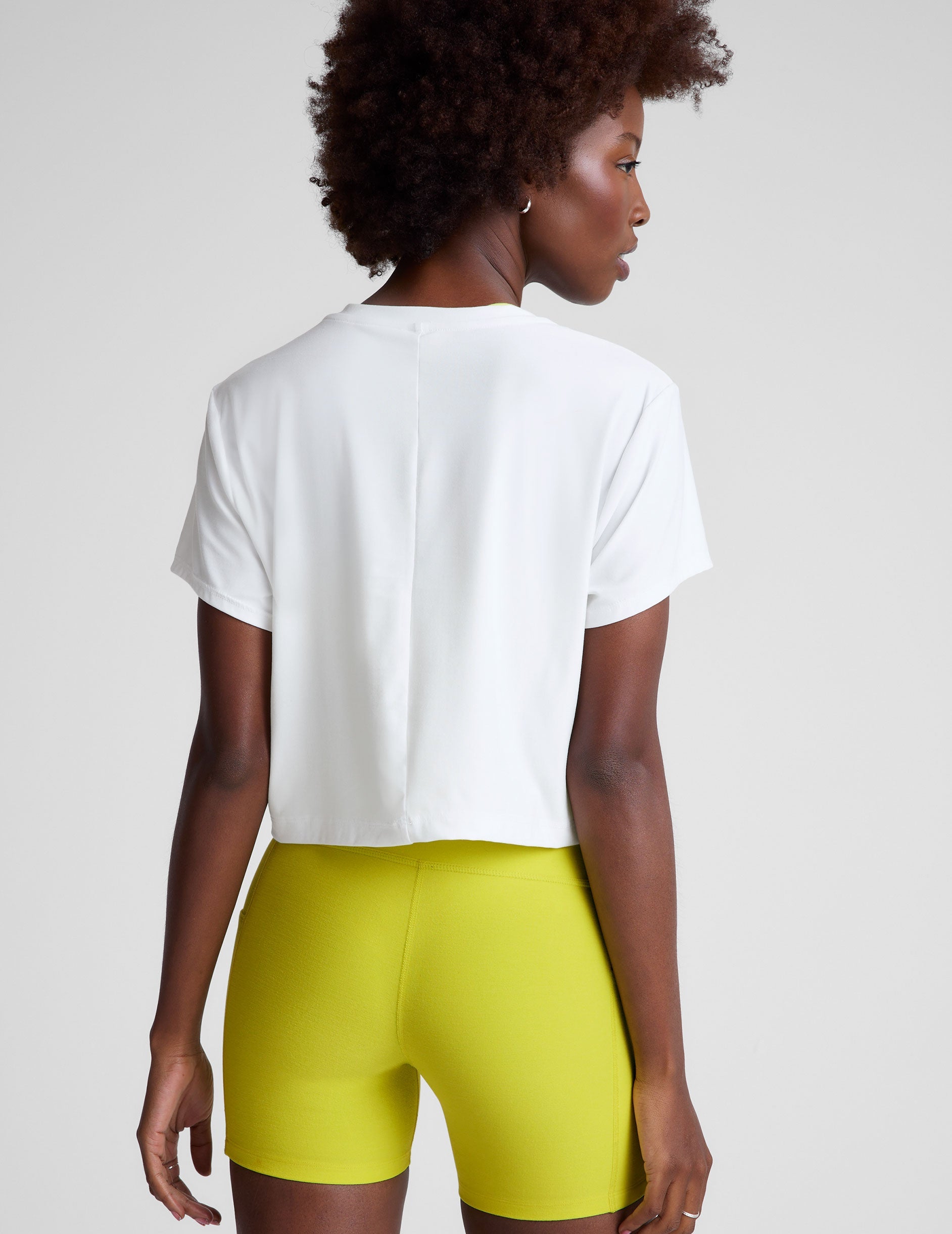 Women's Featherweight Supreme Cloud White Cropped Tee Loose Fit Scoop Neck