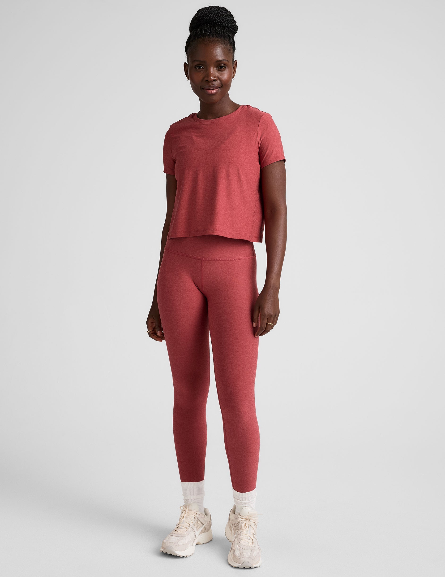 Featherweight Supreme Cropped Tee: Relaxed Fit Scoop Neck Ultra-Soft Everyday Comfort Top