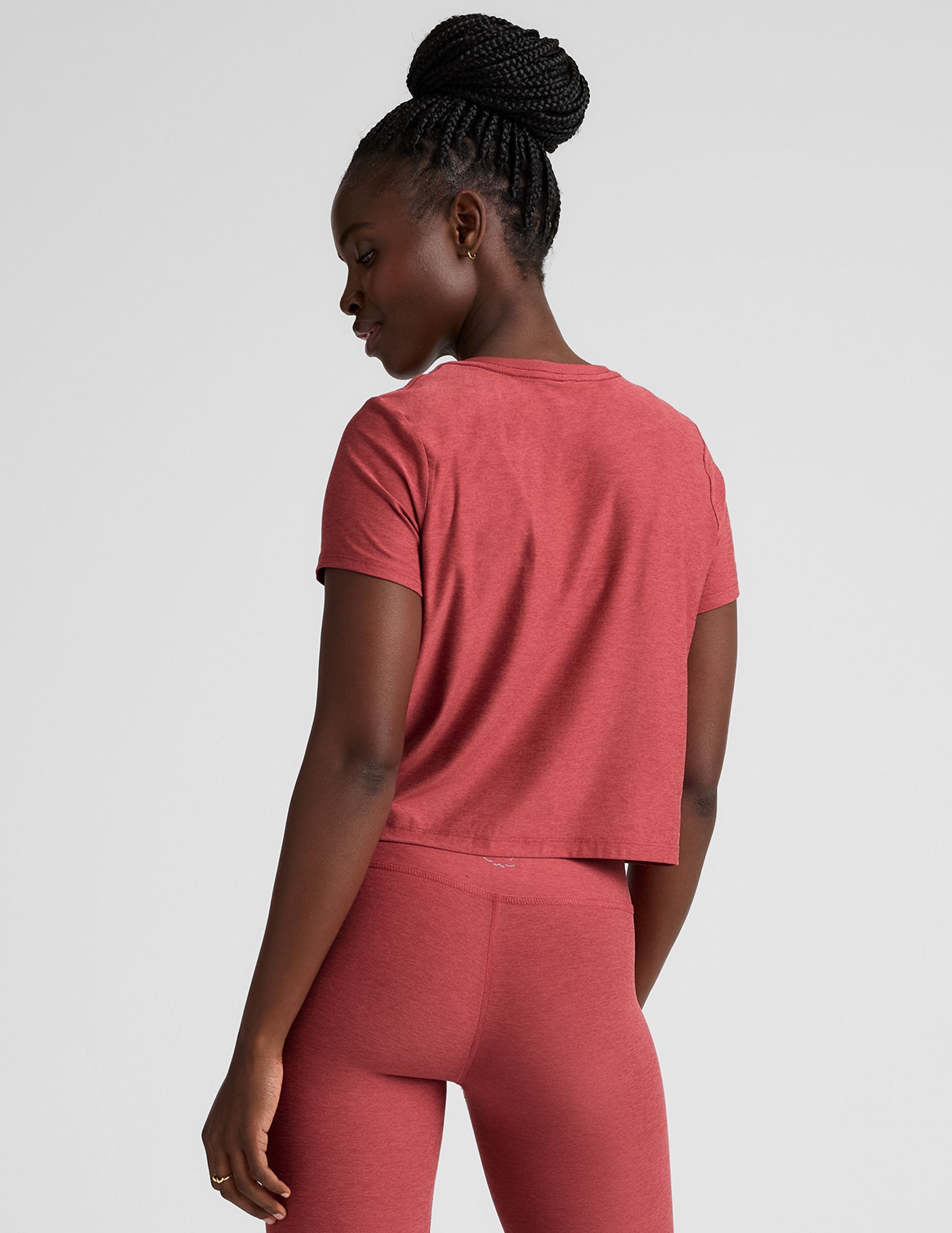 Featherweight Supreme Cropped Tee: Relaxed Fit Scoop Neck Ultra-Soft Everyday Comfort Top