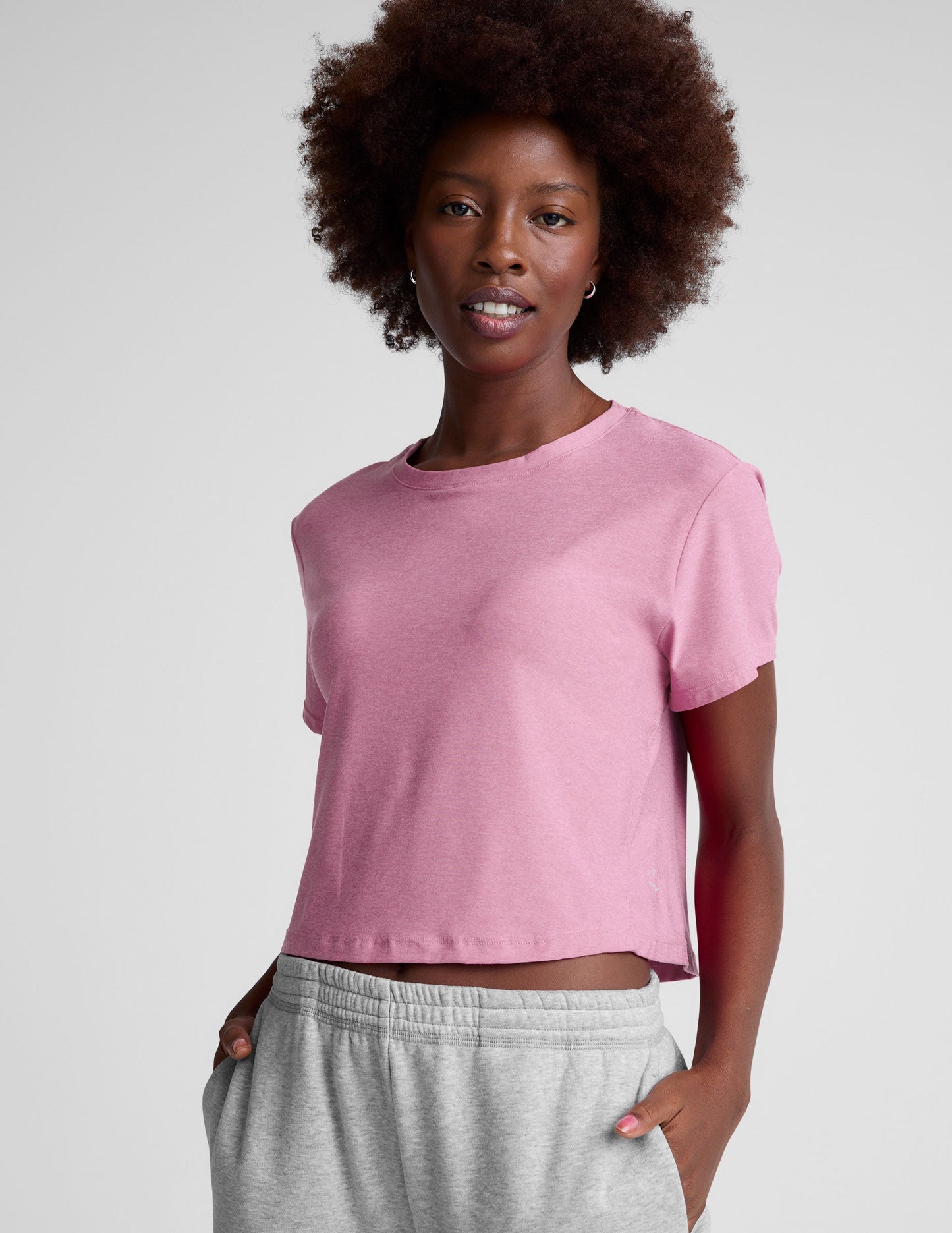 Featherweight Supreme Cropped Tee for Women: Soft, Relaxed Fit, Scoop Neck