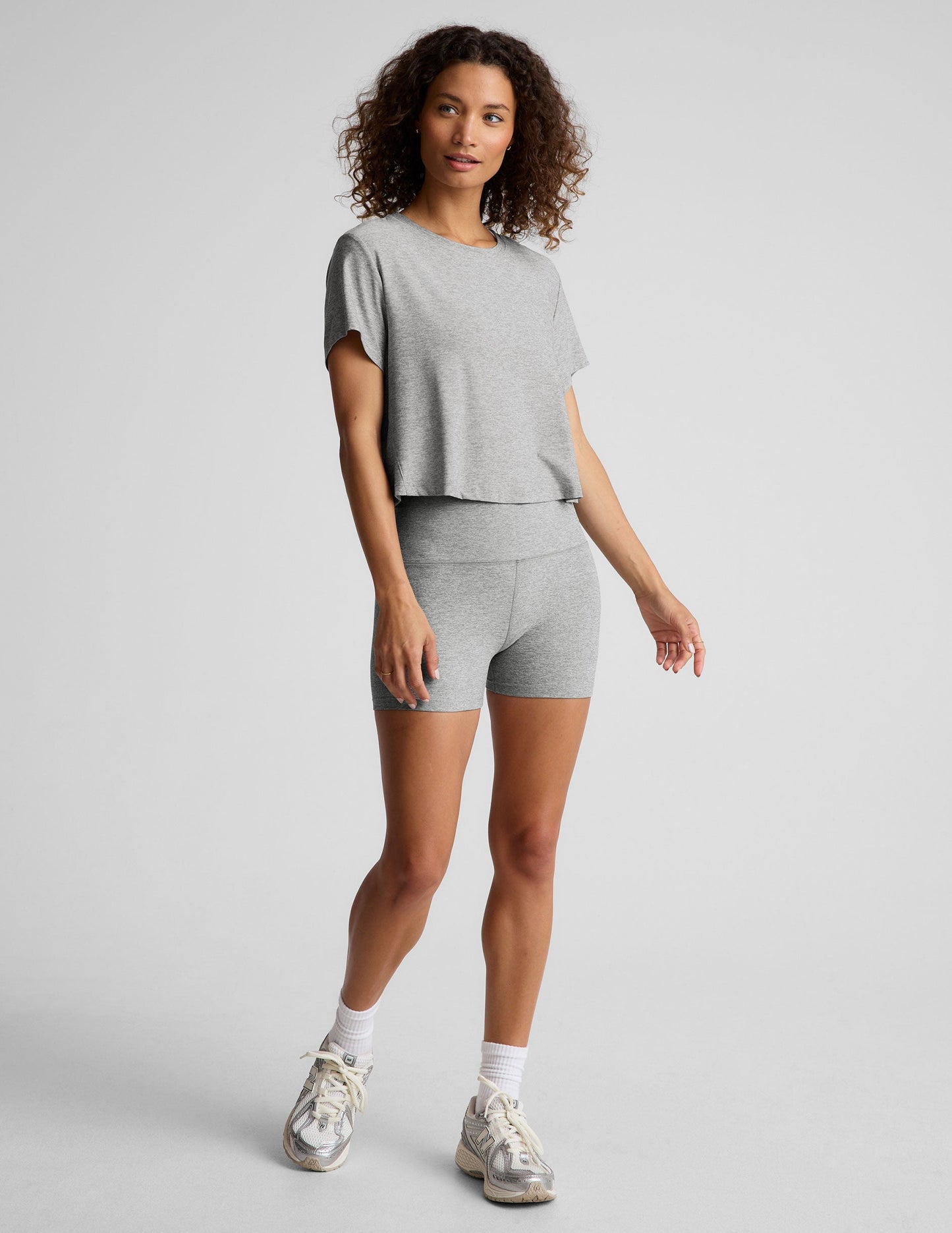 Beyond Yoga Featherweight Supreme Cropped Tee: Loose Fit Scoop Neck