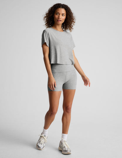 Beyond Yoga Featherweight Supreme Cropped Tee: Loose Fit Scoop Neck