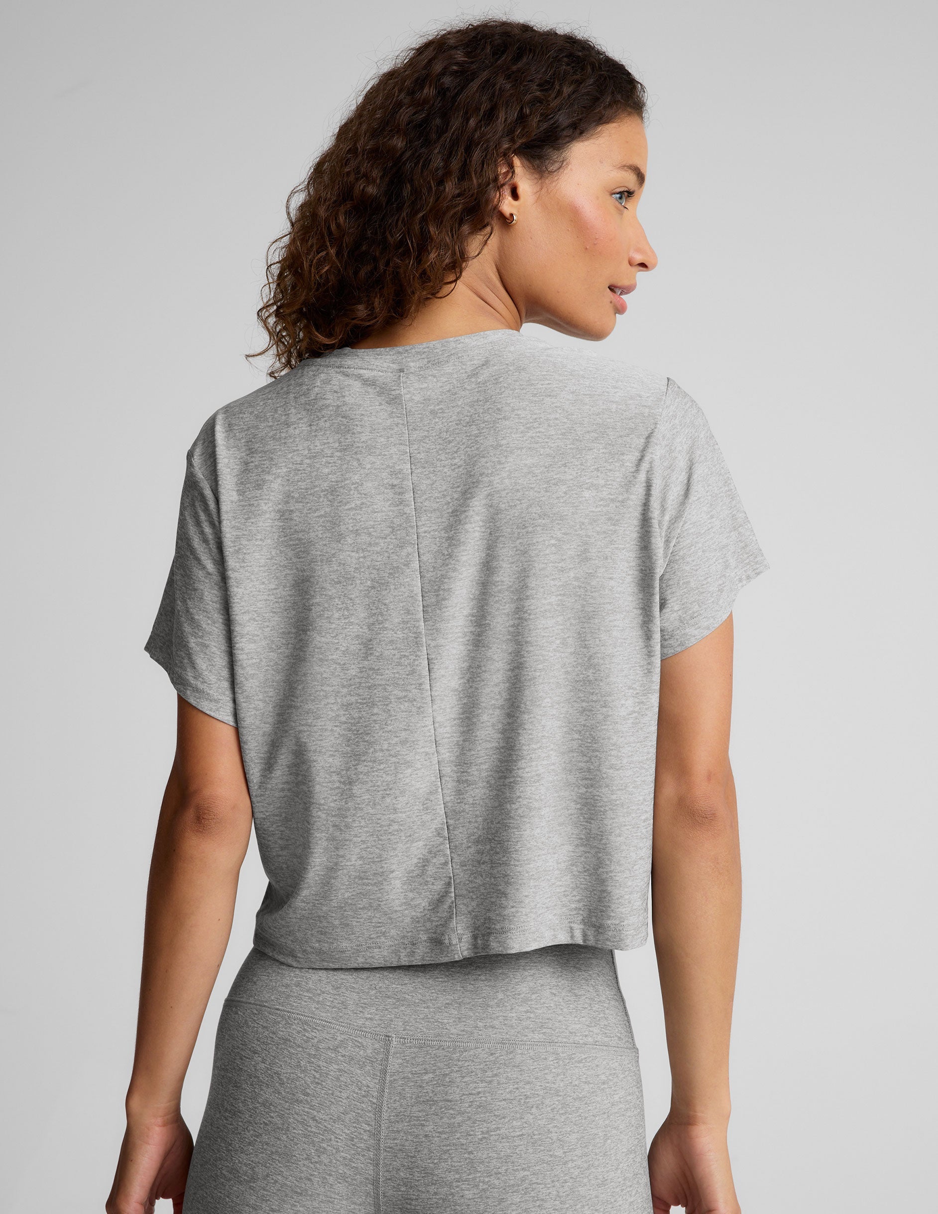 Beyond Yoga Featherweight Supreme Cropped Tee: Loose Fit Scoop Neck