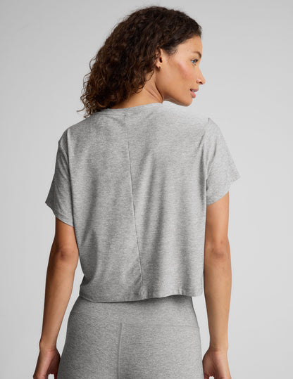 Beyond Yoga Featherweight Supreme Cropped Tee: Loose Fit Scoop Neck