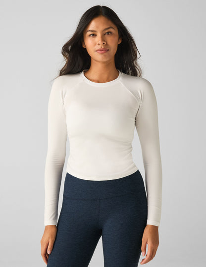 Featherweight Long Sleeve Top: Stretchy Shirred Sides, Perfect Tailored Fit