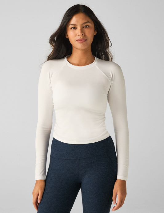 Featherweight Long Sleeve Top: Stretchy Shirred Sides, Perfect Tailored Fit