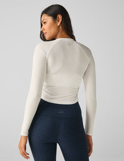 Featherweight Long Sleeve Top: Stretchy Shirred Sides, Perfect Tailored Fit