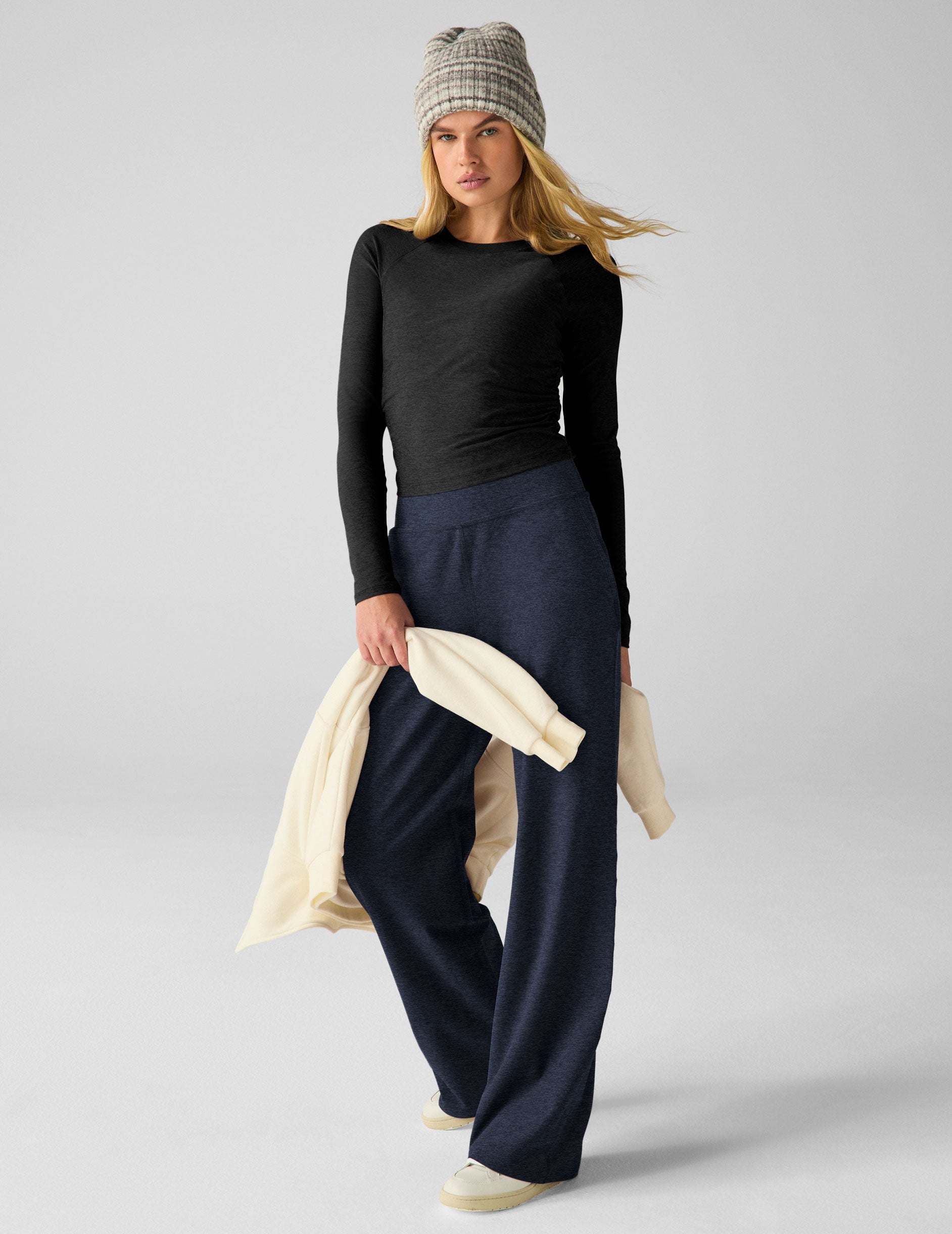 Featherweight Your Fit Stretch Long-Sleeve Top - Fitted Crew Neck