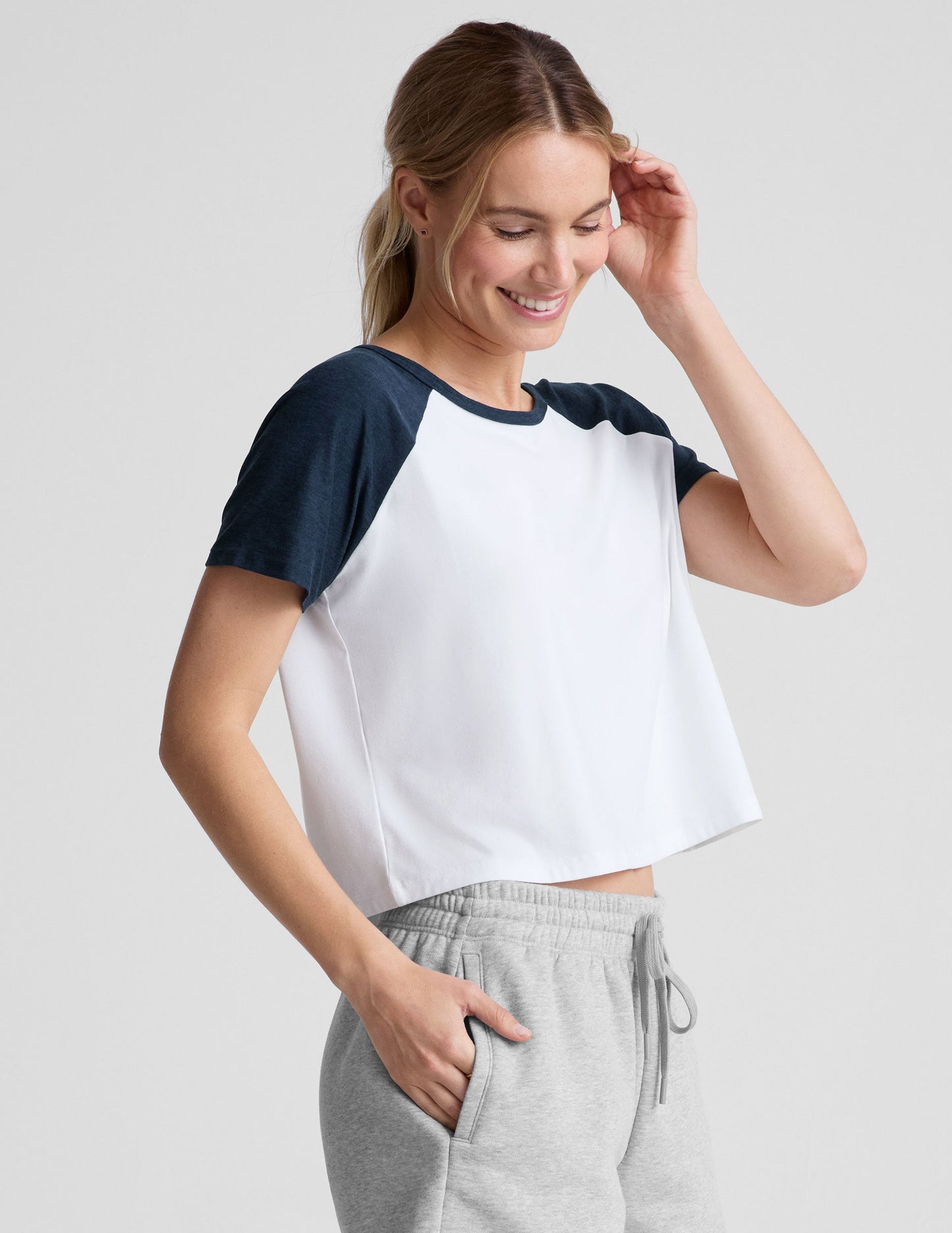 Ultra-Soft Featherweight Colorblock Baseball Tee: Relaxed Fit, Waist Length Comfort