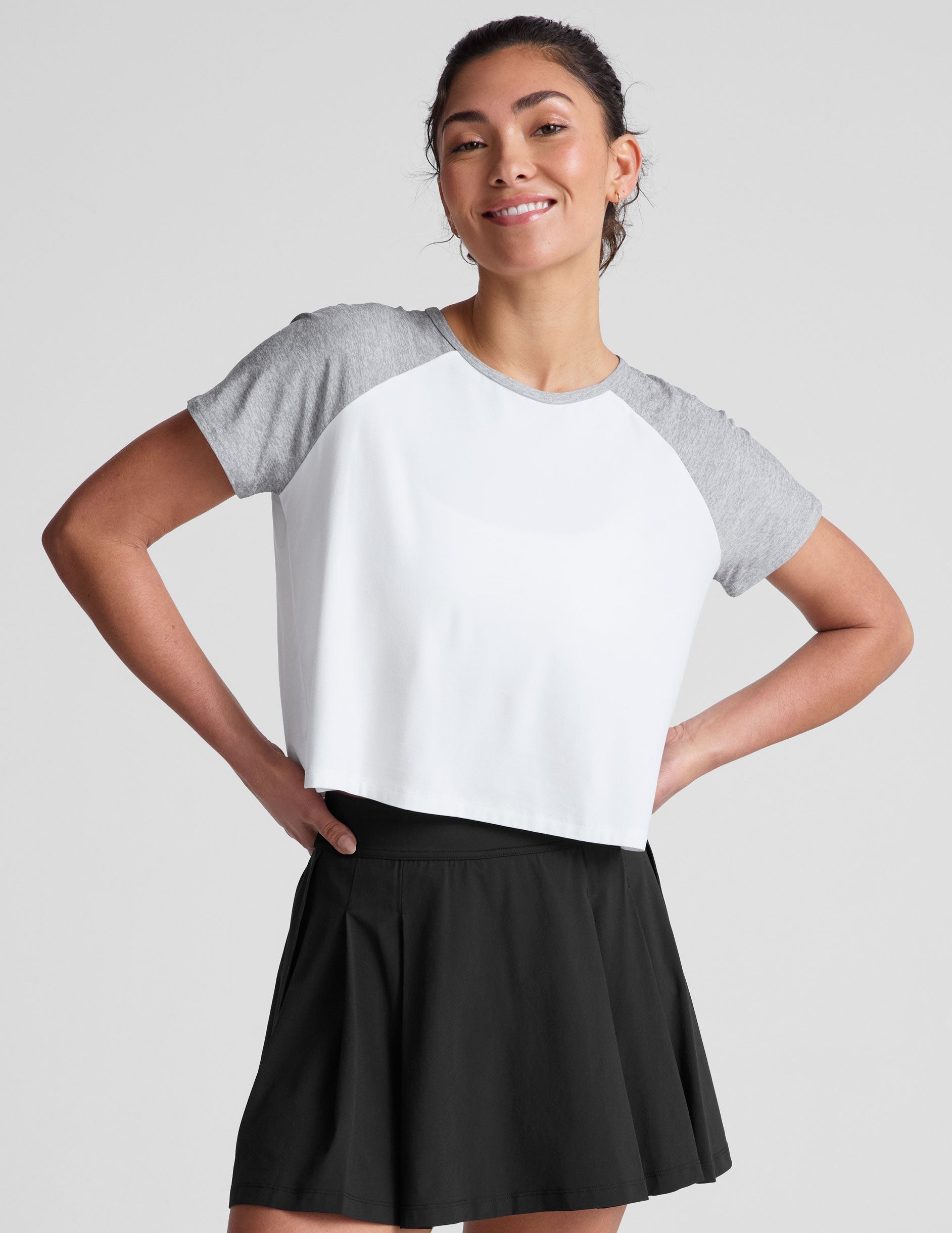 Featherlight Colorblock Raglan Tee: Women's Soft Relaxed Fit Spacedye Top