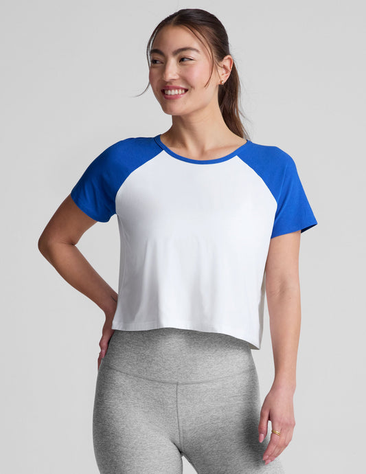 Featherweight Colorblock Baseball Tee with Contrast Sleeves - Soft & Lightweight