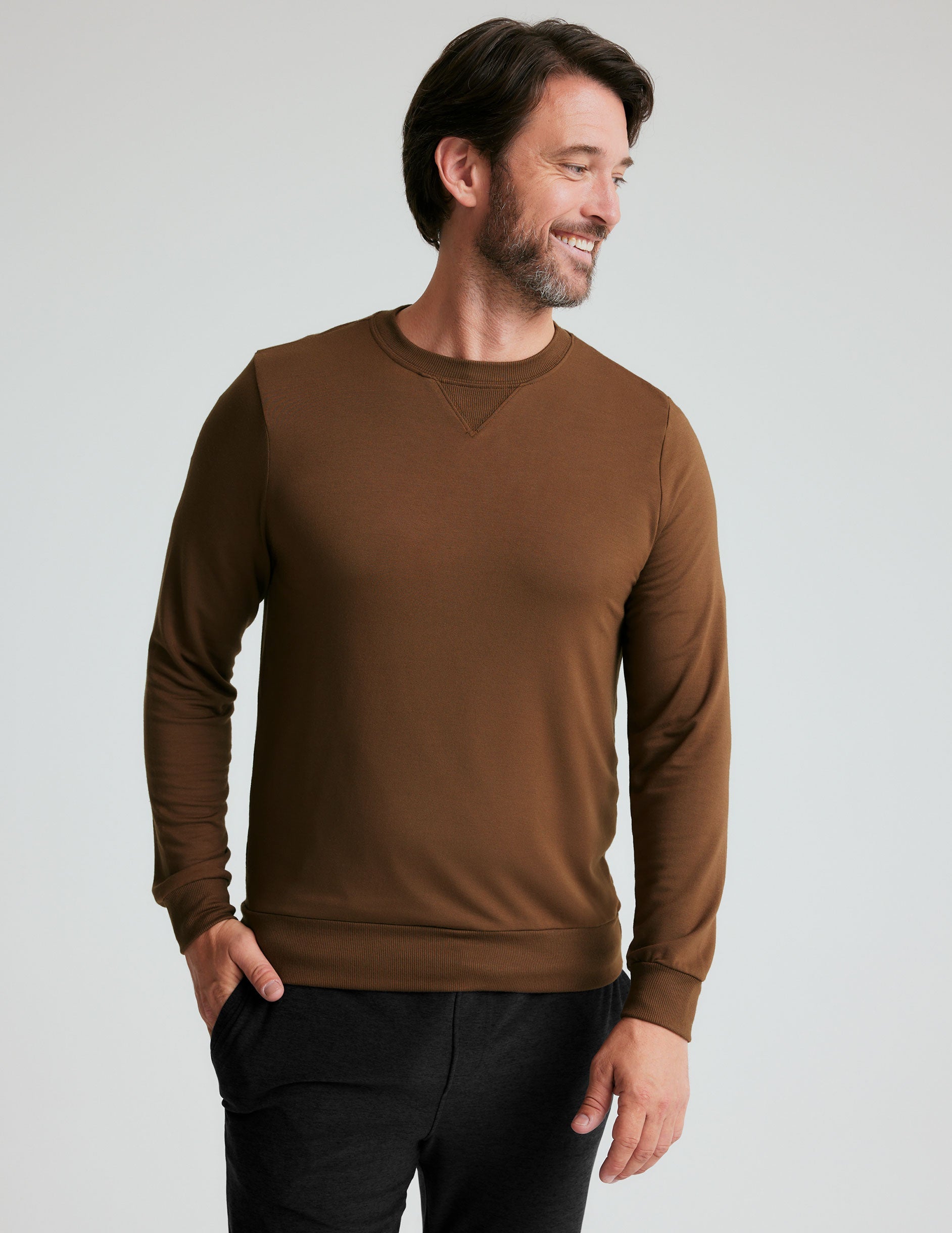 Men's Ultra-Soft Terry Crewneck Pullover: Relaxed Fit, Cozy Warmth, Ideal Layer