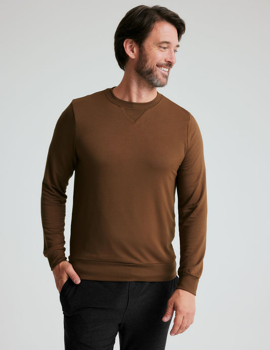 Men's Ultra-Soft Terry Crewneck Pullover: Relaxed Fit, Cozy Warmth, Ideal Layer