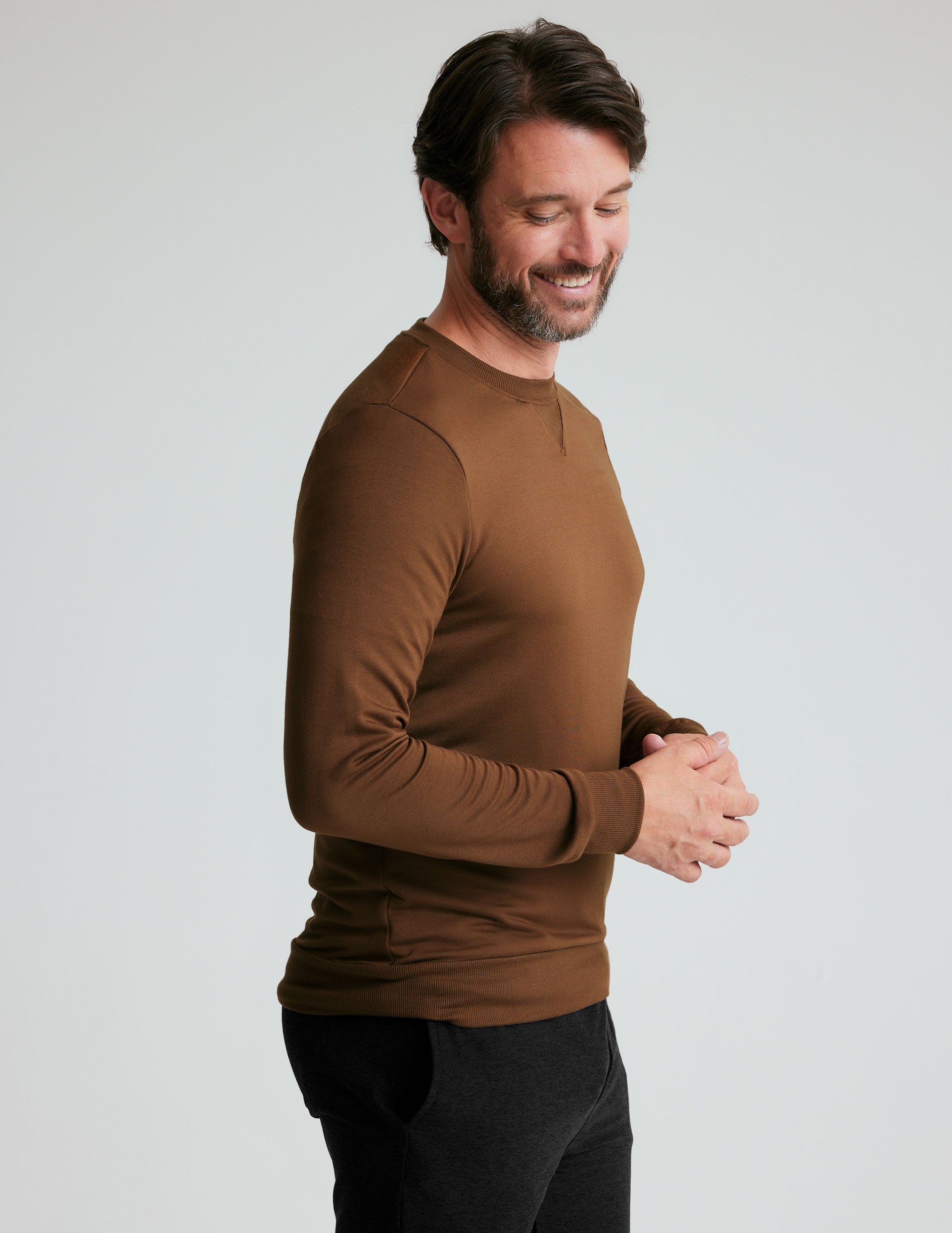 Men's Ultra-Soft Terry Crewneck Pullover: Relaxed Fit, Cozy Warmth, Ideal Layer