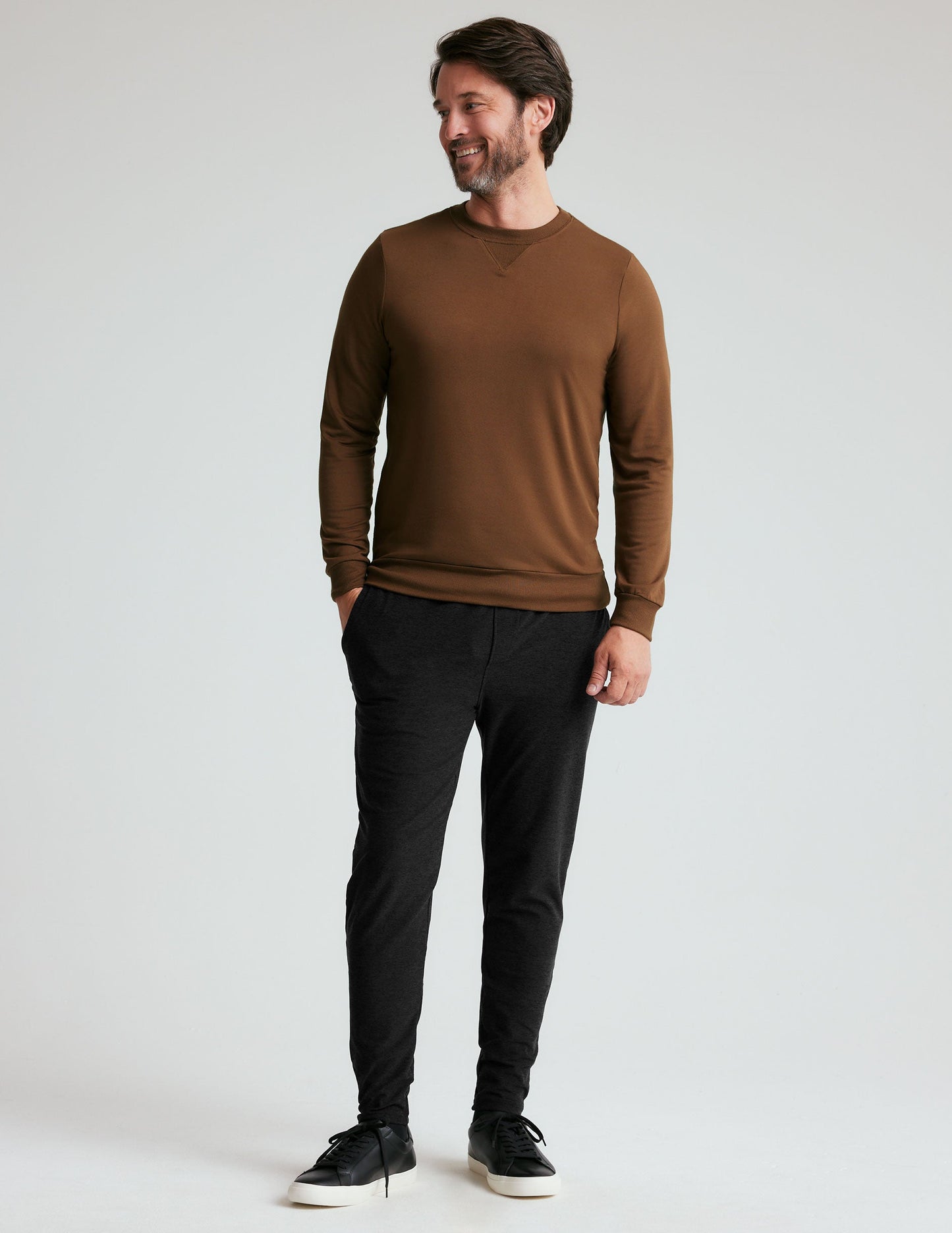 Men's Ultra-Soft Terry Crewneck Pullover: Relaxed Fit, Cozy Warmth, Ideal Layer