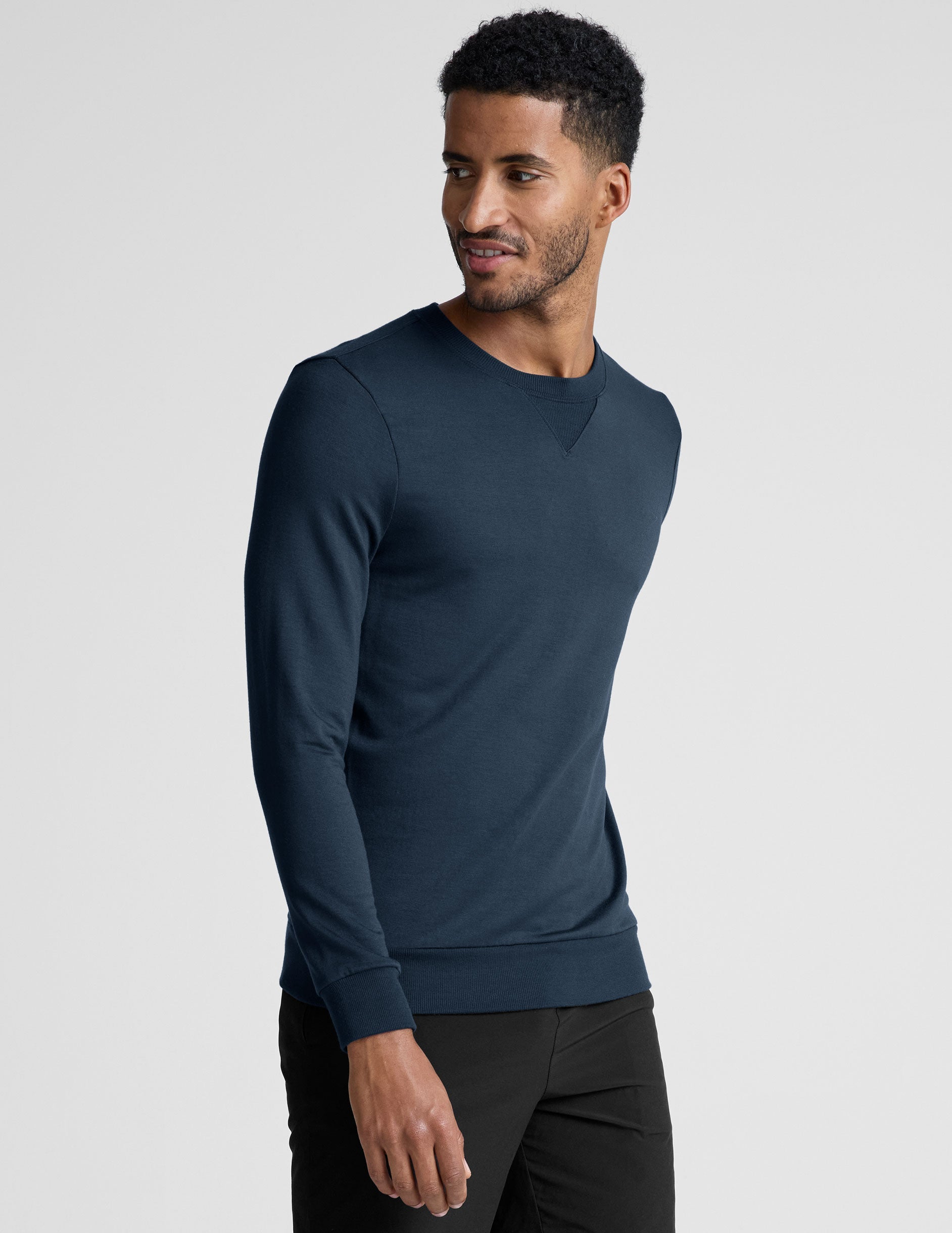 Beyond Yoga Men's Cozy Crew Pullover - Soft Terry, Relaxed Fit, Long Sleeve