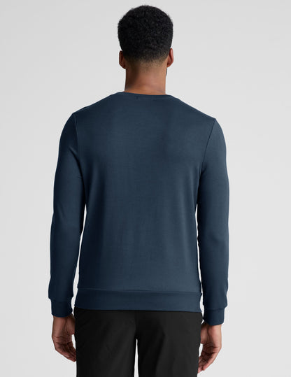 Beyond Yoga Men's Cozy Crew Pullover - Soft Terry, Relaxed Fit, Long Sleeve