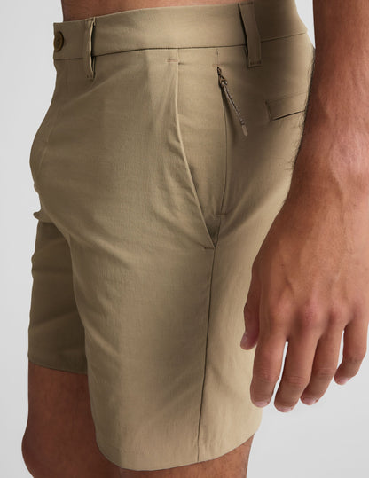 Versatile Men's Tailored Chino Shorts: 7-Inch Inseam, Comfort, Multi-Pockets