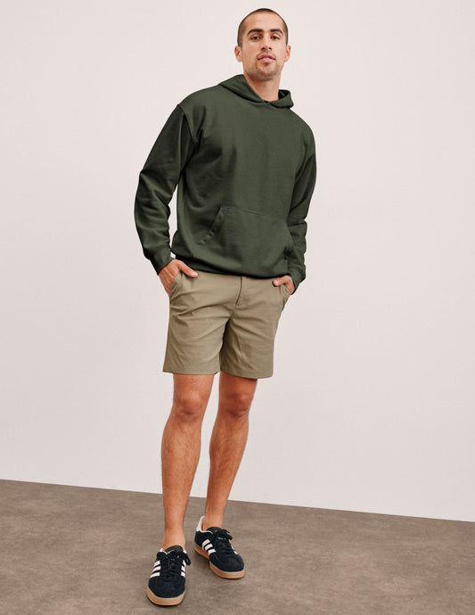 Versatile Men's Tailored Chino Shorts: 7-Inch Inseam, Comfort, Multi-Pockets