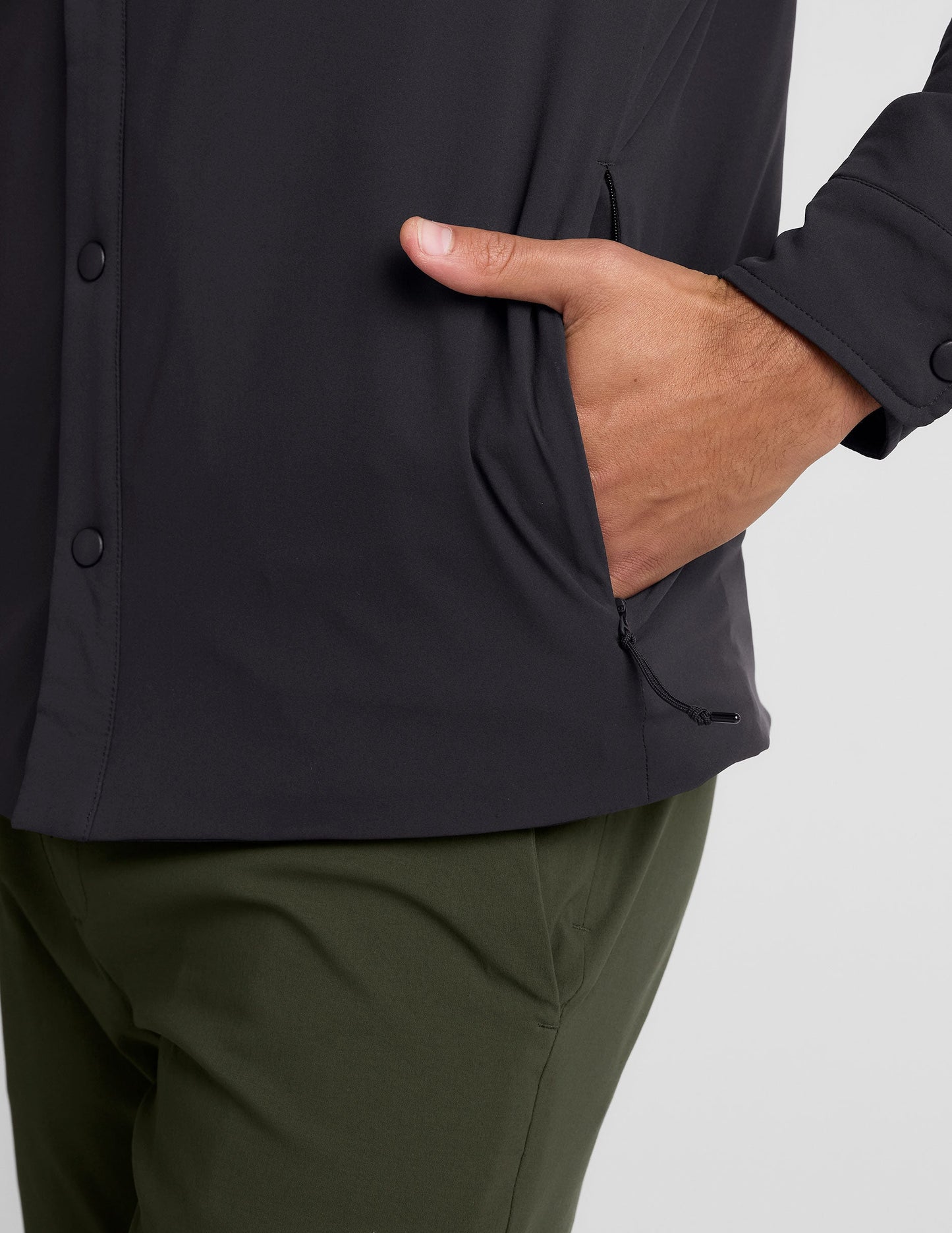 Men's Insulated Seasons Shirt Jacket: Breathable Stretch Woven, Hidden Pockets, Relaxed Fit