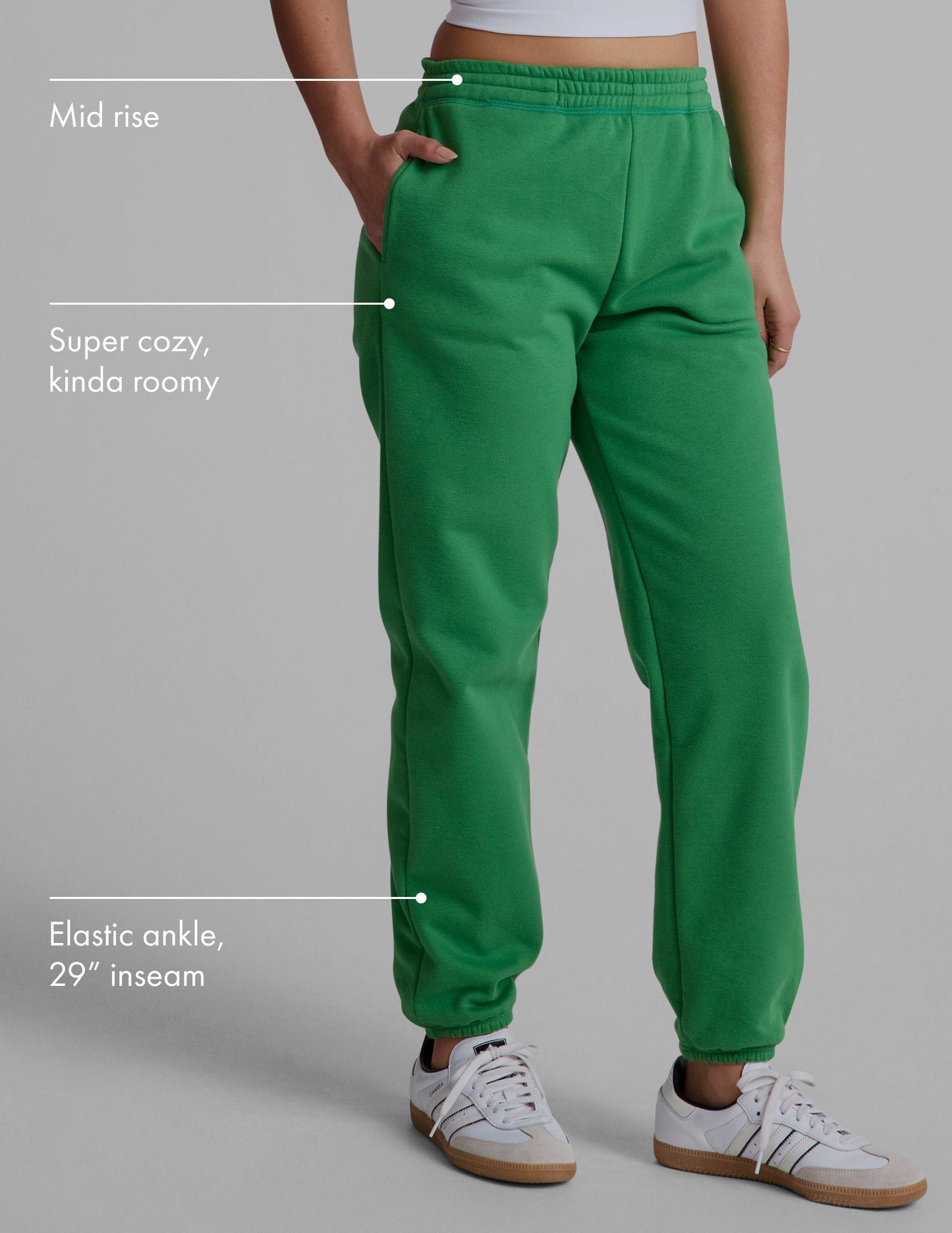 Women's Soft LuxeFleece Mid-Rise Jogger Sweatpants with Pockets, Athletic Lounge