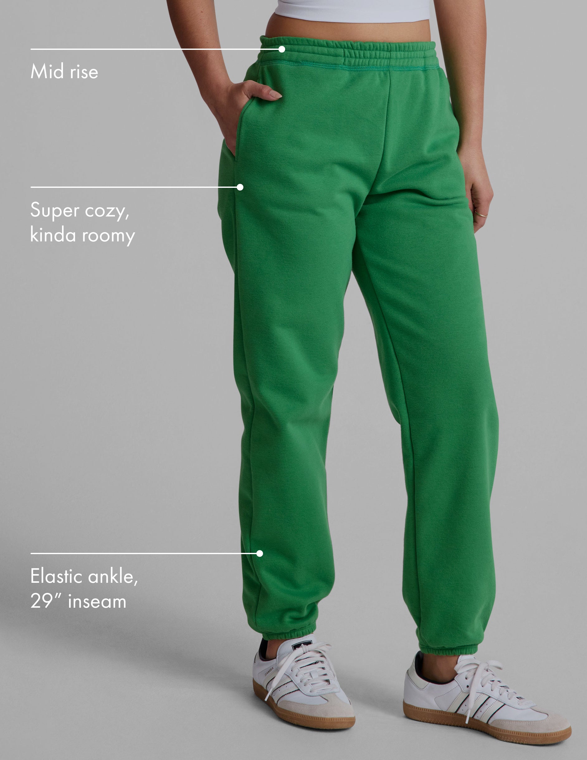 Women's Soft LuxeFleece Mid-Rise Jogger Sweatpants with Pockets, Athletic Lounge