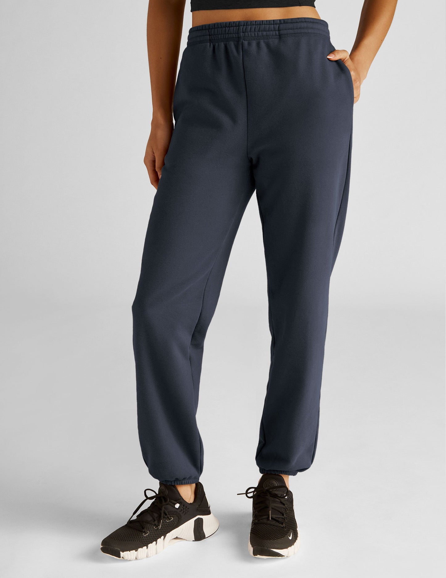 Beyond Yoga LuxeFleece Mid-Rise Jogger Sweatpants with Pockets, Nocturnal Navy
