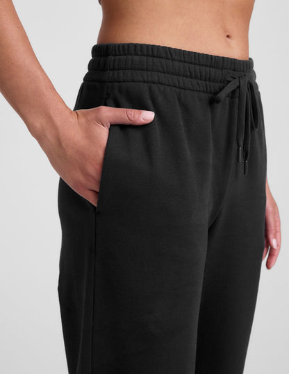 LuxeFleece Mid-Rise Side Slit Wide Leg Sweatpants: Ultra-Soft Relaxed Fit Drawcord Pants