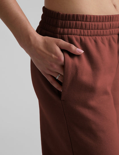 Cozy LuxeFleece Side Slit Wide Leg Sweatpants with Drawcord Mid-Rise Waist