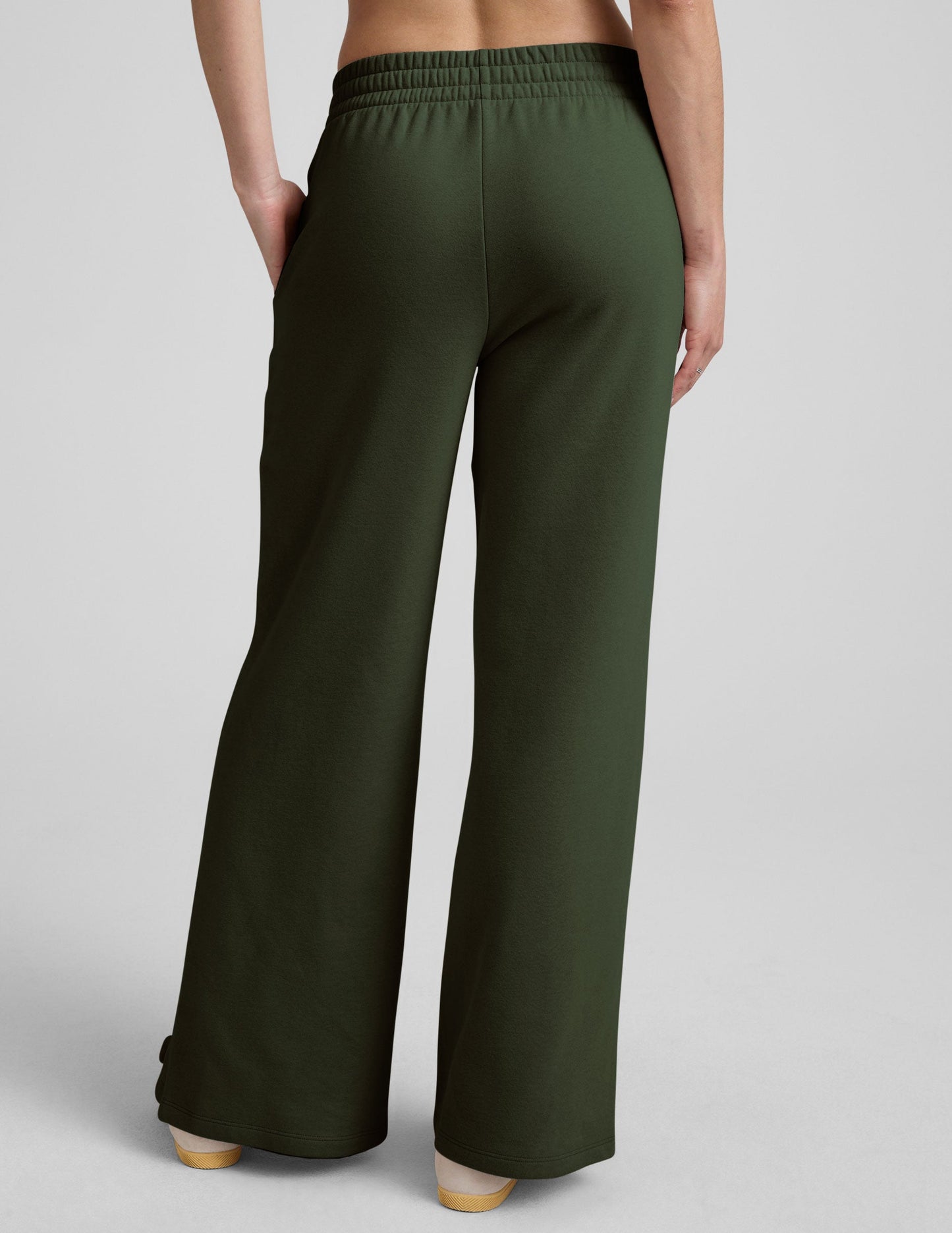 LuxeFleece Mid-Rise Wide Leg Sweatpants with Side Slits and Drawcord