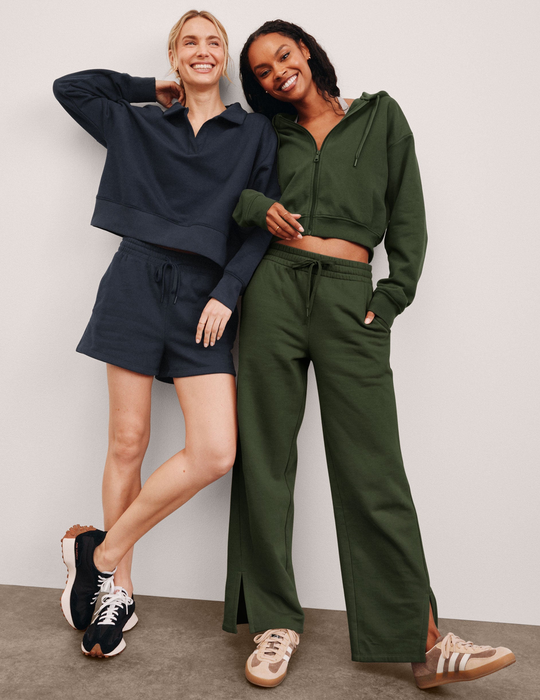 LuxeFleece Mid-Rise Wide Leg Sweatpants with Side Slits and Drawcord