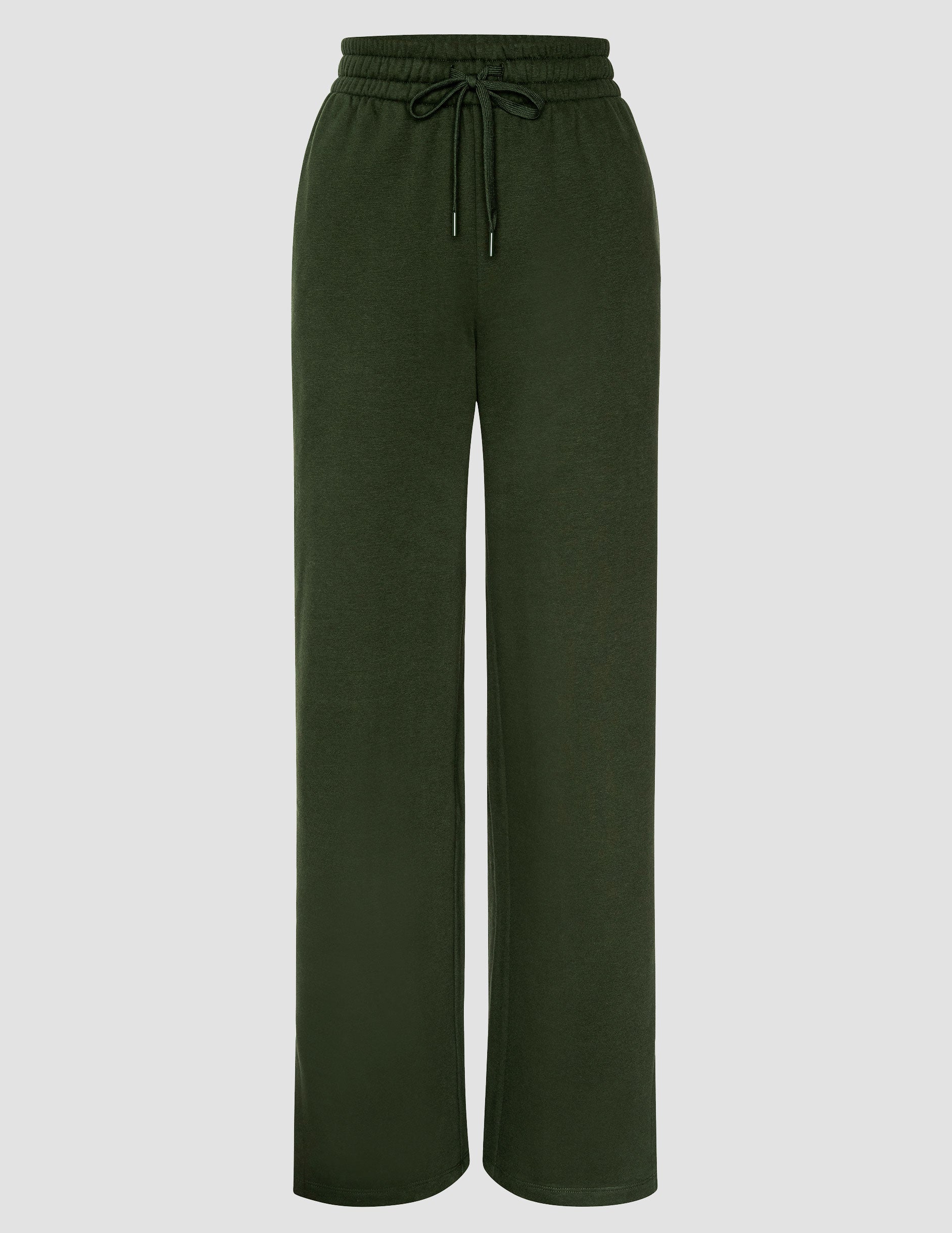 LuxeFleece Mid-Rise Wide Leg Sweatpants with Side Slits and Drawcord